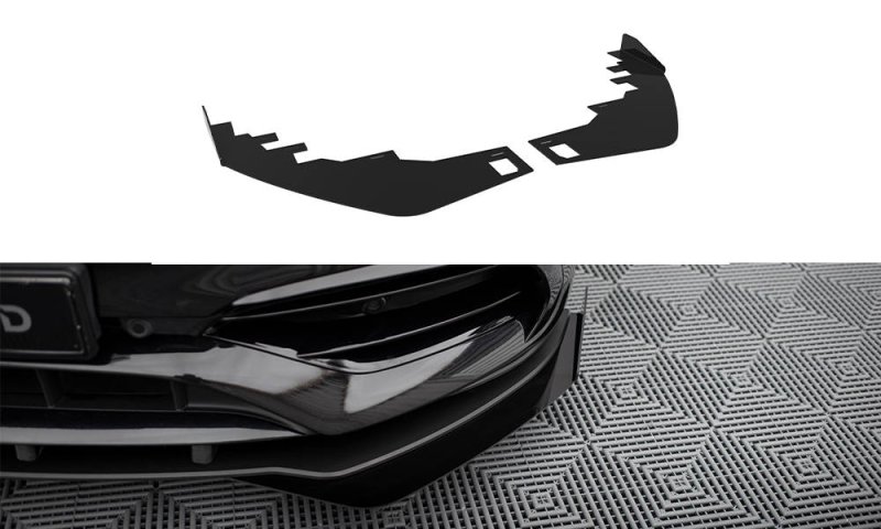 Maxton Front Flaps Mercedes-Benz A AMG-Line W176 Facelift schwarz Hochglanz MEA176FAMGLINECNC-FSF1-G
