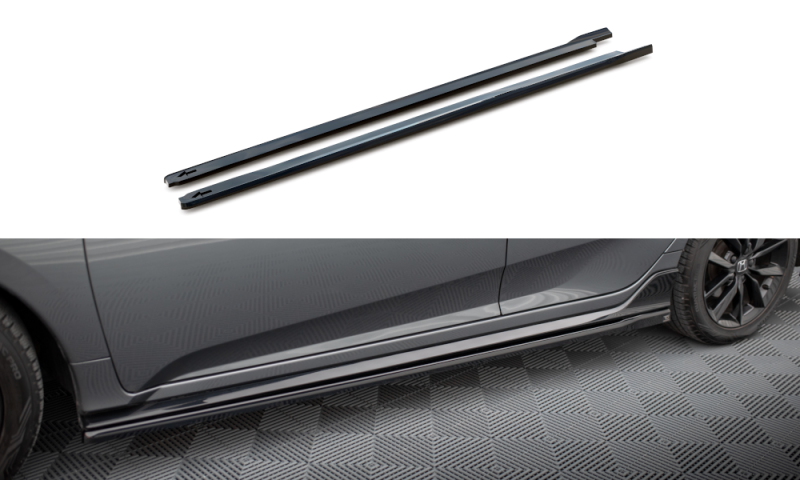 Maxton Seitenschweller Ansatz für Honda Civic Sport Mk 10 schwarz Hochglanz HO-CI-10-SPORT-SD1-G