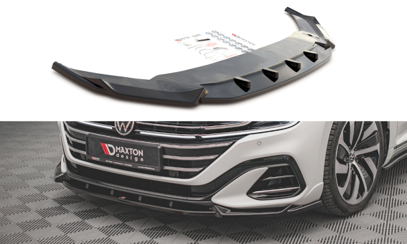 Maxton Front Ansatz V.1 für Volkswagen Arteon R-Line Facelift schwarz Hochglanz VW-AR-1F-RLINE-FD1-G