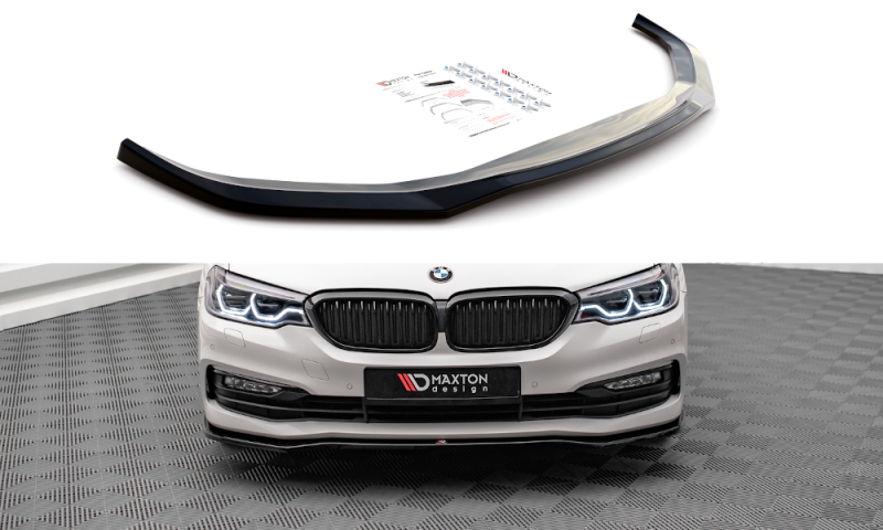 Maxton Front Ansatz V.1 für BMW 5er G30 schwarz Hochglanz BM-5-G30-FD1-G