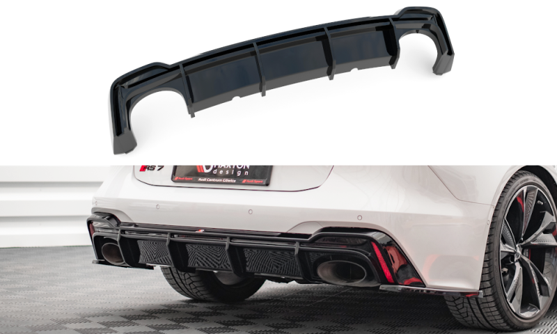 Maxton Diffusor Heck Ansatz für Audi RS6 C8 / RS7 C8 schwarz Hochglanz AU-RS6-C8-RS1G+RS1R-G