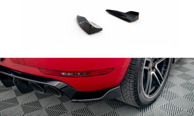 Maxton Heck Ansatz Flaps Diffusor V.2 Porsche Macan GTS / Sport Design Mk1 Facelift schwarz Hochglanz PO-MA-1F-RSD2-G