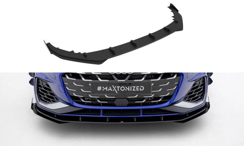 Maxton Street Pro Front Ansatz + Flaps Audi A3 S-Line Limousine / S3 Limousine 8Y Facelift schwarz Hochglanz AUS38YFCNC-FD1B+FSF1-G