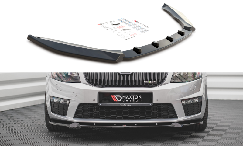 Maxton Front Ansatz V.3 für Skoda Octavia RS Mk3 schwarz Hochglanz SK-OC-3-RS-FD3-G