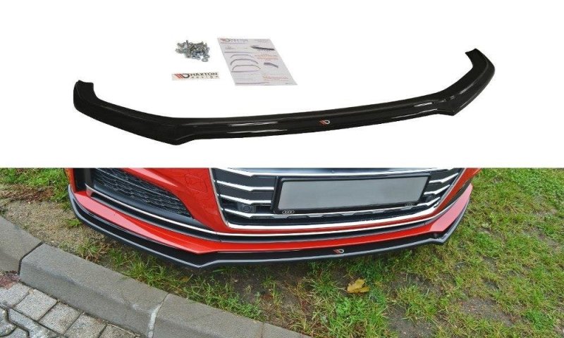Maxton Front Ansatz V.1 für Audi A5 F5 S-Line schwarz Hochglanz AU-A5-2-SLINE-FD1-G