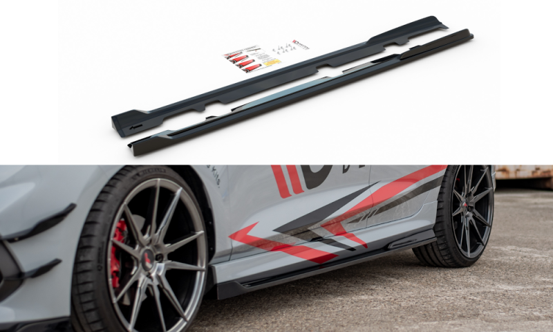 Maxton Seitenschweller Ansatz für V.3 für Ford Fiesta Mk8 ST / ST-Line schwarz Hochglanz FO-FI-8-ST-SD2-G