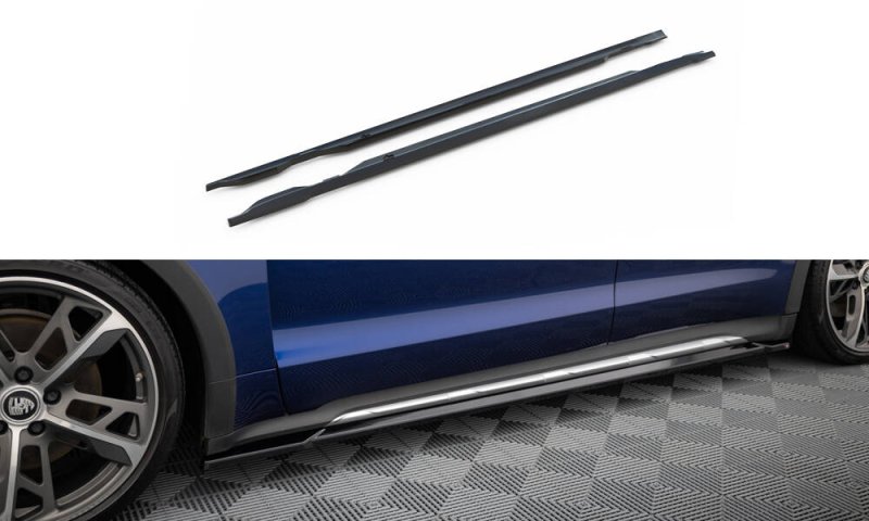Maxton Seitenschweller Ansatz Porsche Taycan Cross Turismo 4S schwarz Hochglanz PO-TAY-1-4S-CT-SD1-G