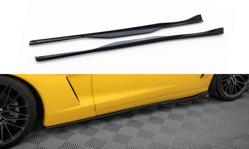 Maxton Seitenschweller Ansatz Chevrolet Corvette C6 schwarz Hochglanz CH-CO-C6-SD1-G