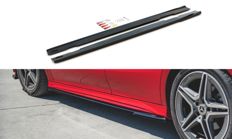Maxton Seitenschweller Ansatz für Mercedes-Benz CLA AMG-Line C118 schwarz Hochglanz ME-CLA-118-AMGLINE-SD1-G