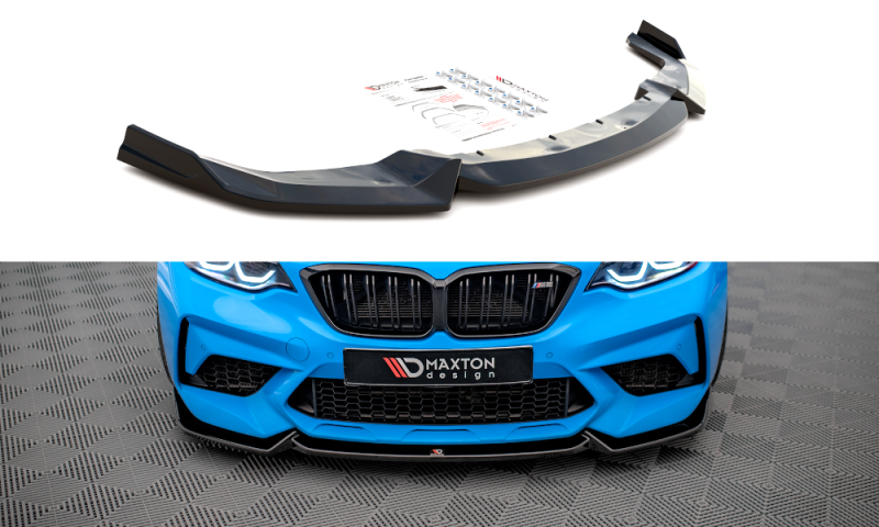 Maxton Front Ansatz V.2 für BMW M2 Competition F87 schwarz Hochglanz BM-2-87-M-COMP-FD2-G