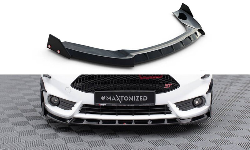 Maxton Front Ansatz V.6 + Flaps Ford Fiesta ST Mk7 Facelift FO-FI-7F-ST-FD6G+FSF1B