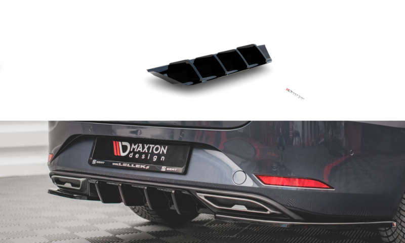 Maxton Diffusor Heck Ansatz für Seat Leon FR ST Mk4 schwarz Hochglanz SE-LE-4-FR-ST-RS1-G