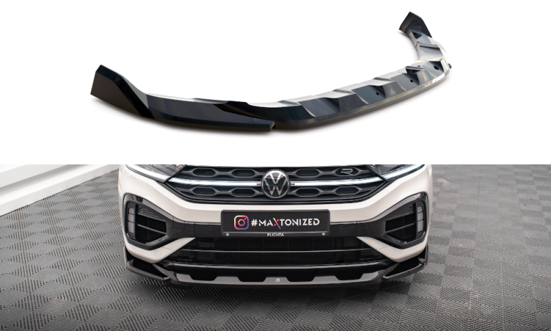 Maxton Front Ansatz V.2 für Volkswagen T-Roc R Mk1 Facelift schwarz Hochglanz VW-T-ROC-1-R-FD2-G