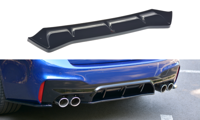 Maxton Mittlerer Diffusor Heck Ansatz für BMW M5 F90 schwarz Hochglanz BM-5-90-M-RD1-G