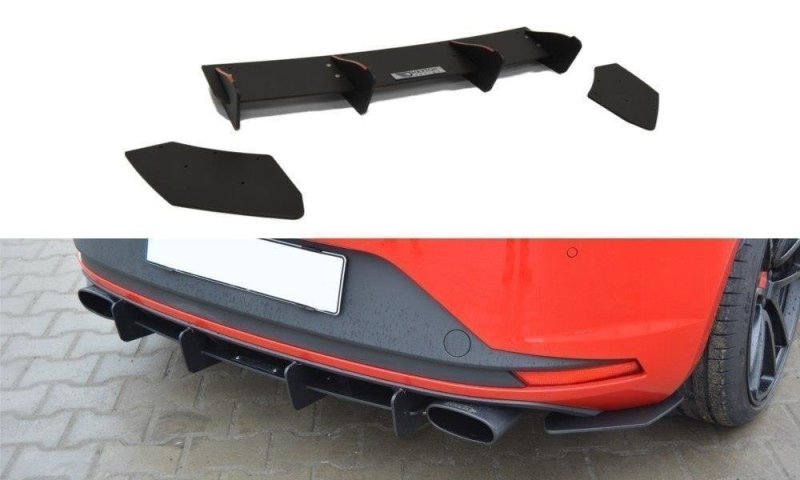 Maxton Diffusor Heck Ansatz für Heckschürze & Heck Ansatz Flaps Diffusor für SEAT LEON III CUPRA SE-LE-3-CU-CNC-RS1