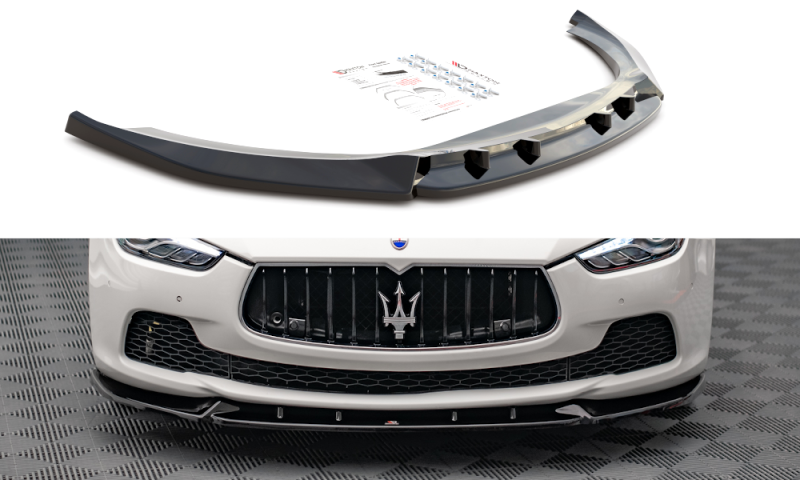 Maxton Front Ansatz V.2 für Maserati Ghibli Mk3 schwarz Hochglanz MA-GH-1-FD2-G