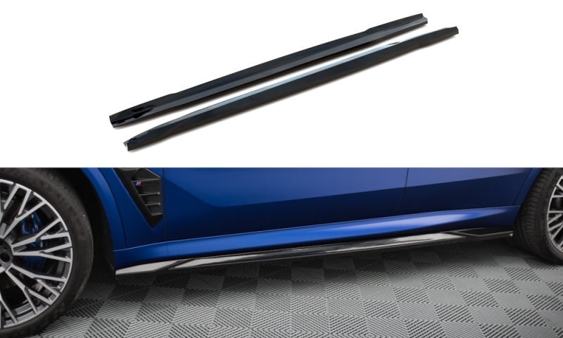 Maxton Seitenschweller Ansatz V.1 BMW X5 M-Paket G05 Facelift schwarz Hochglanz BM-X5-05F-MPACK-SD1-G