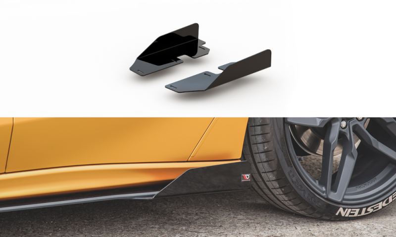 Maxton Side Flaps Ford Focus ST / ST-Line Mk4 schwarz Hochglanz FOFO4STCNC-SRF1-G