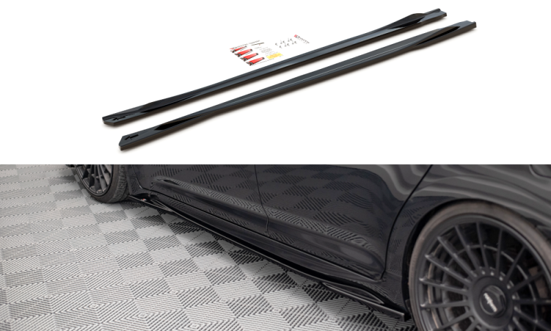 Maxton Seitenschweller Ansatz für Toyota Avensis Mk3 Facelift schwarz Hochglanz TO-AV-3F2-SD1-G