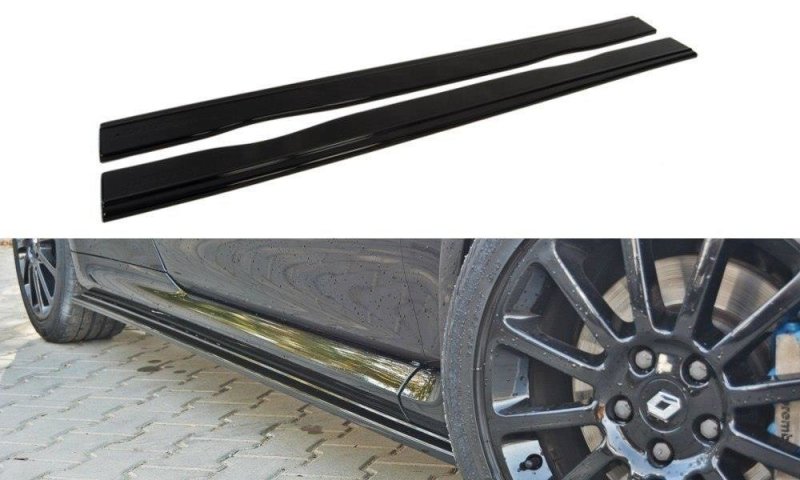 Maxton Seitenschweller Ansatz für RENAULT CLIO MK3 RS schwarz Hochglanz RE-CL-3-RS-SD1-G