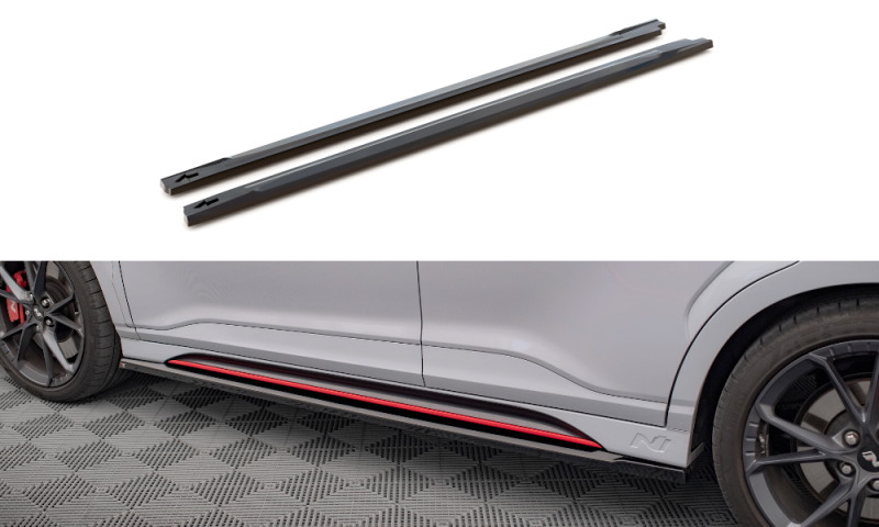 Maxton Seitenschweller Ansatz für V.1 für Hyundai Kona N Mk1 schwarz Hochglanz HY-KO-1-N-SD1-G