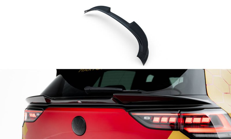 Maxton Unterer HeckSpoiler CAP Abrisskante 3D VW Golf GTI / GTI Clubsport / R / R-Line / GTE / GTD Mk8 / Mk8 Facelift schwarz Hochglanz VW-GO-8F-GTI-CS-CAP3D1-G