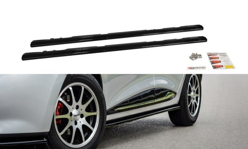 Maxton Seitenschweller Ansatz für Renault Clio Mk4 schwarz Hochglanz RE-CL-4-SD1-G