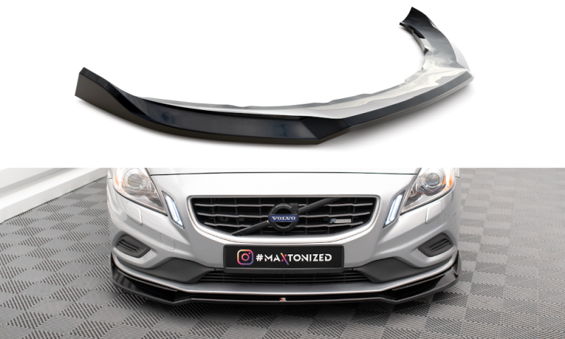 Maxton Front Ansatz V.2 für Volvo S60 R-Design Mk2 schwarz Hochglanz VO-S60-2-RDESIGN-FD2-G