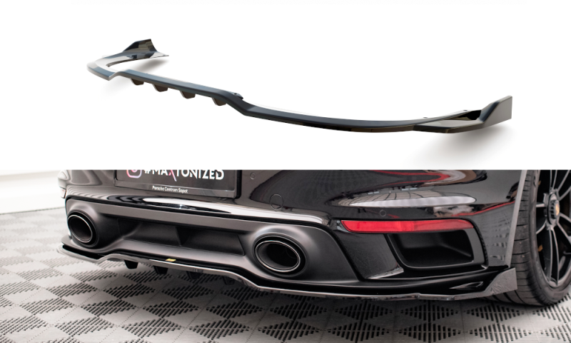 Maxton Mittlerer Diffusor Heck Ansatz DTM Look für Porsche 911 Turbo S 992 schwarz Hochglanz PO-911-992-TURBO-S-RD1G+RD2-G