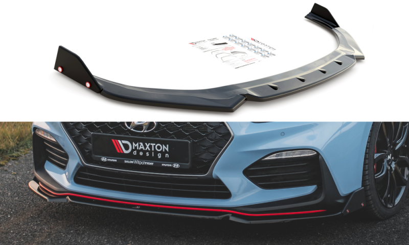 Maxton Front Ansatz +Flaps für V.6 Hyundai I30 N Mk3 Hatchback/Fastback HY-I30-3-N-FD6G+FS