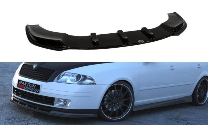Maxton Front Ansatz für Skoda Octavia Mk2 schwarz Hochglanz SK-OC-2-FD1-G