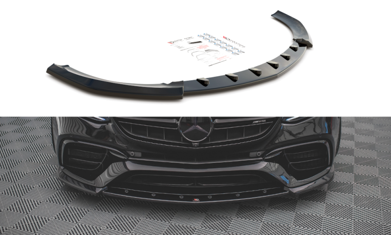 Maxton Front Ansatz V.3 für Mercedes-Benz E63 AMG Kombi/Limousine S213/W213 schwarz Hochglanz ME-E-213-63-ES-FD3-G