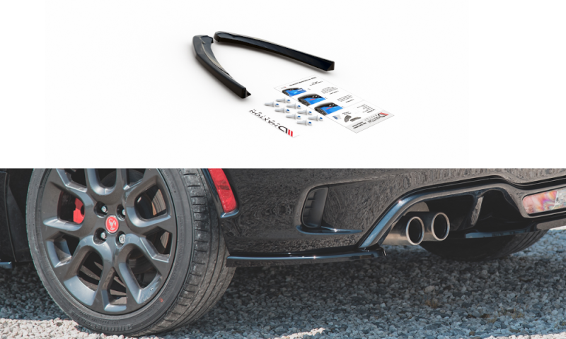 Maxton Heck Ansatz Flaps Diffusor für Fiat 124 Spider Abarth schwarz Hochglanz FI-124-1-AB-RSD2-G