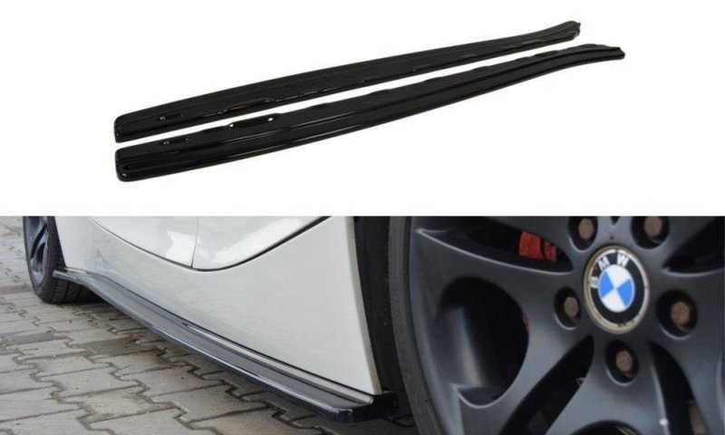 Maxton Seitenschweller Ansatz für BMW Z4 E85 / E86 vor Facelift schwarz Hochglanz BM-Z4-85-SD1-G