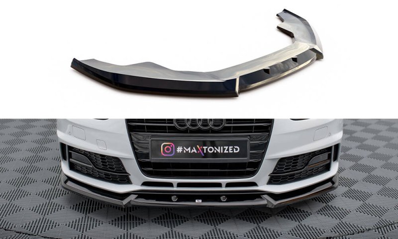 Maxton Front Ansatz V.1 Audi A4 Competition B8 Facelift schwarz Hochglanz AU-A4-B8F-COMP-FD1-G
