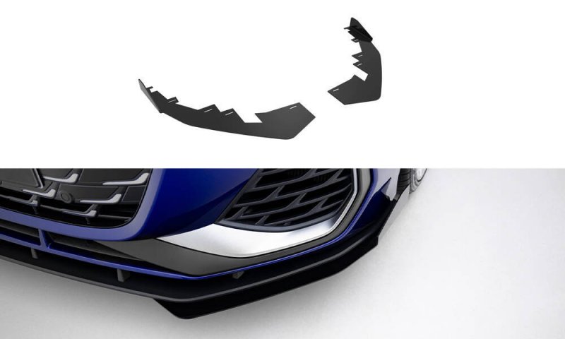 Maxton Front Flaps Audi A3 S-Line Limousine / S3 Limousine 8Y Facelift schwarz Hochglanz AUS38YFCNC-FSF1-G