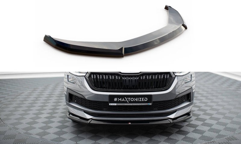 Maxton Front Ansatz V.1 Skoda Kodiaq Sportline Mk1 Facelift schwarz Hochglanz SK-KO-1F-SL-FD1-G