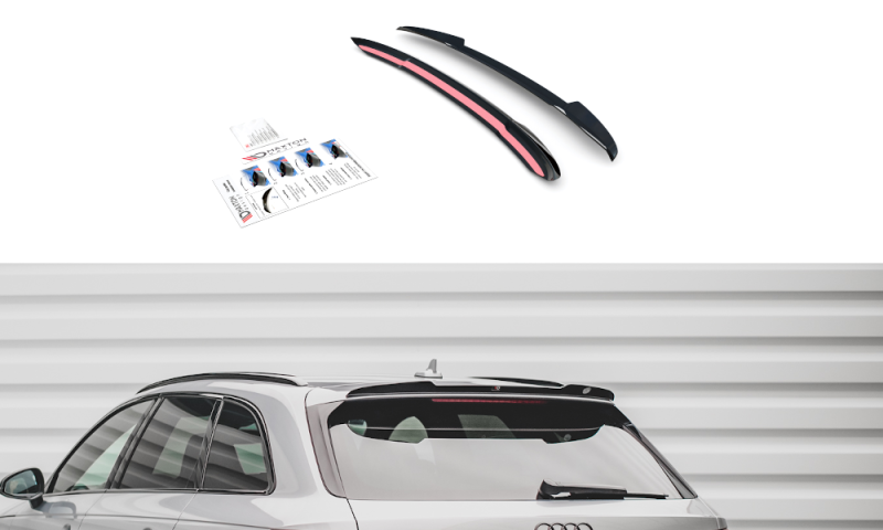 Maxton Spoiler CAP V.2 für Audi S4 / A4 S-Line Avant B9  schwarz Hochglanz AU-A4-B9-SLINE-AV-CAP2-G