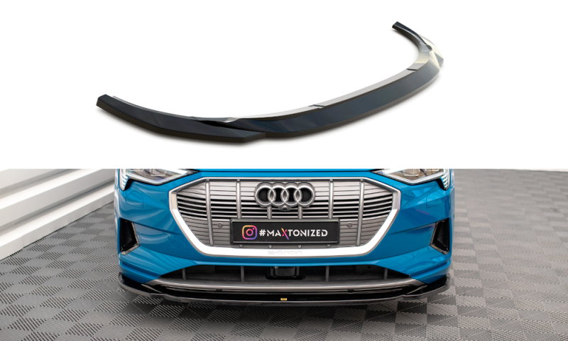 Maxton Front Ansatz V.1 für Audi e-tron schwarz Hochglanz AU-ETRON-1-FD1-G