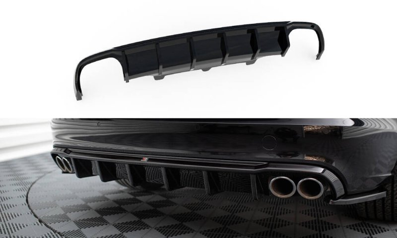 Maxton Diffusor Heck Ansatz Audi A6 Avant C7 (Version mit Doppelauspuff auf beiden Seiten) AU-A6-C7-AV-RS1GOO_OO