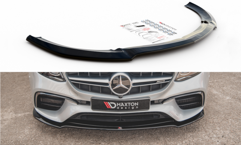 Maxton Front Ansatz V.1 für Mercedes-Benz E63 AMG Kombi/Limousine S213/W213 schwarz Hochglanz ME-E-213-63-ES-FD1-G
