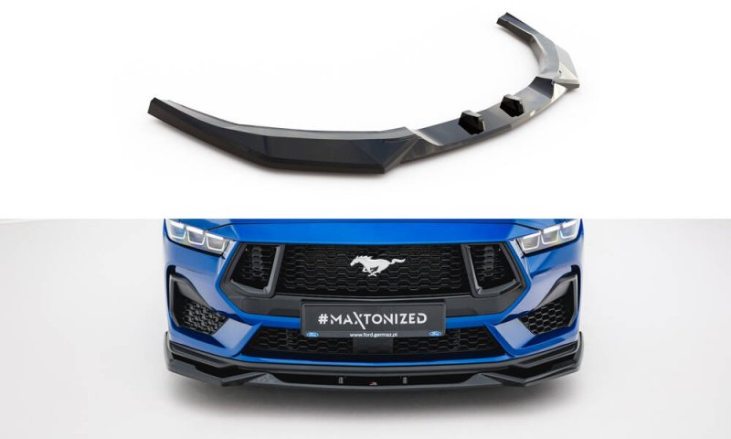 Maxton Front Ansatz V.2 Ford Mustang GT Mk7 schwarz Hochglanz FO-MU-7-GT-FD2-G