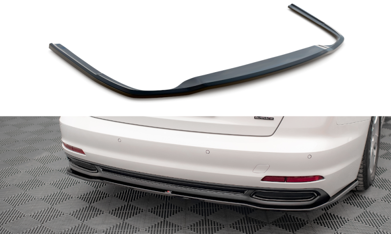 Maxton Mittlerer Diffusor Heck Ansatz für Audi A6 C8 schwarz Hochglanz AU-A6-C8-RD1-G