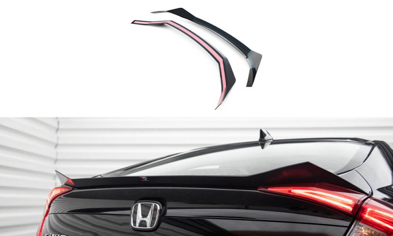 Maxton Spoiler CAP Abrisskante Honda Civic Limousine Mk10 / Mk10 Facelift schwarz Hochglanz HO-CI-10-CAP1-G