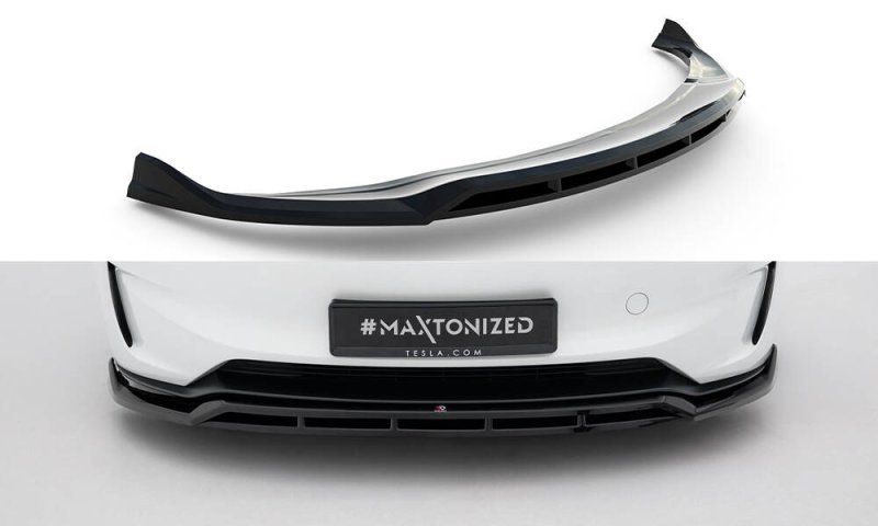 Maxton Front Ansatz V.1 Tesla Model 3 Performance Mk1 Facelift schwarz Hochglanz TE-MODEL3-1F-PFC-FD1G+FD1R-G