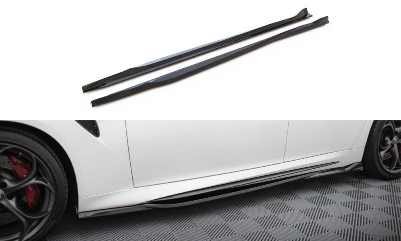 Maxton Seitenschweller Ansatz Alfa Romeo Giulia Quadrifoglio schwarz Hochglanz AL-GI-1-QV-SD1-G