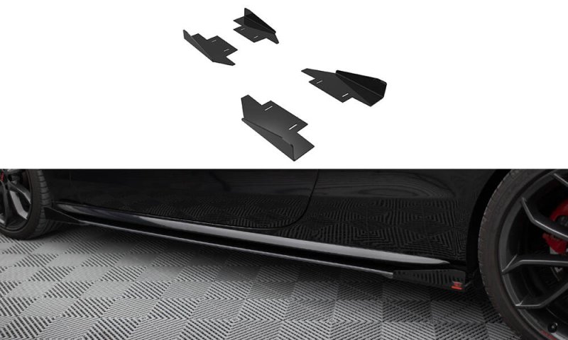 Maxton Side Flaps Audi A5 / A5 S-Line / S5 Coupe / Cabrio 8T / 8T Facelift schwarz Hochglanz AUS51CNC-SF1-G