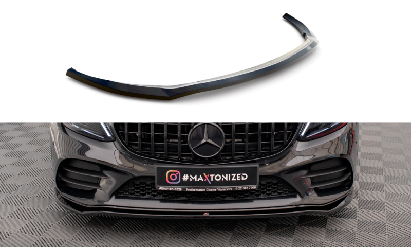 Maxton Front Ansatz V.1 für Mercedes-Benz C AMG Line Limousine / Coupe W205 / C205 Facelift schwarz Hochglanz ME-C-205F-AMGLINE-C-FD1-G