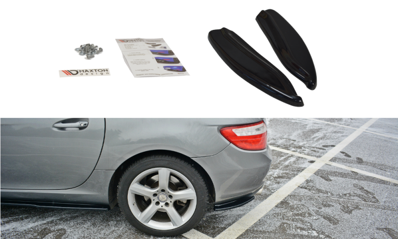 Maxton Heck Ansatz Flaps Diffusor V.1 für Mercedes SLK R172 schwarz Hochglanz ME-SLK-R172-RSD1-G