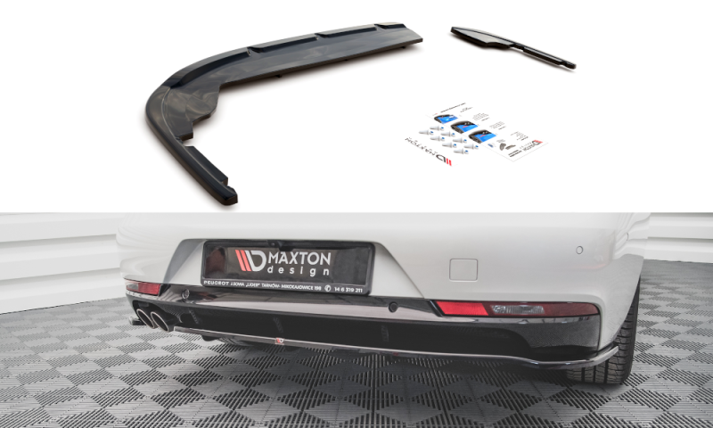 Maxton Mittlerer Cup Diffusor Heck Ansatz Peugeot 508 Diesel Mk2 schwarz Hochglanz PE-508-2-GTLINE-RD1G+RSD1-G